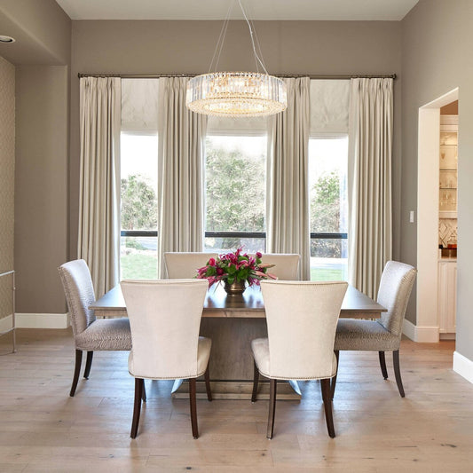 Lustre de ferme de 63 cm à 8 lumières, lustre en cristal, lustre tambour pour salle à manger, salon, chambre à coucher, cuisine