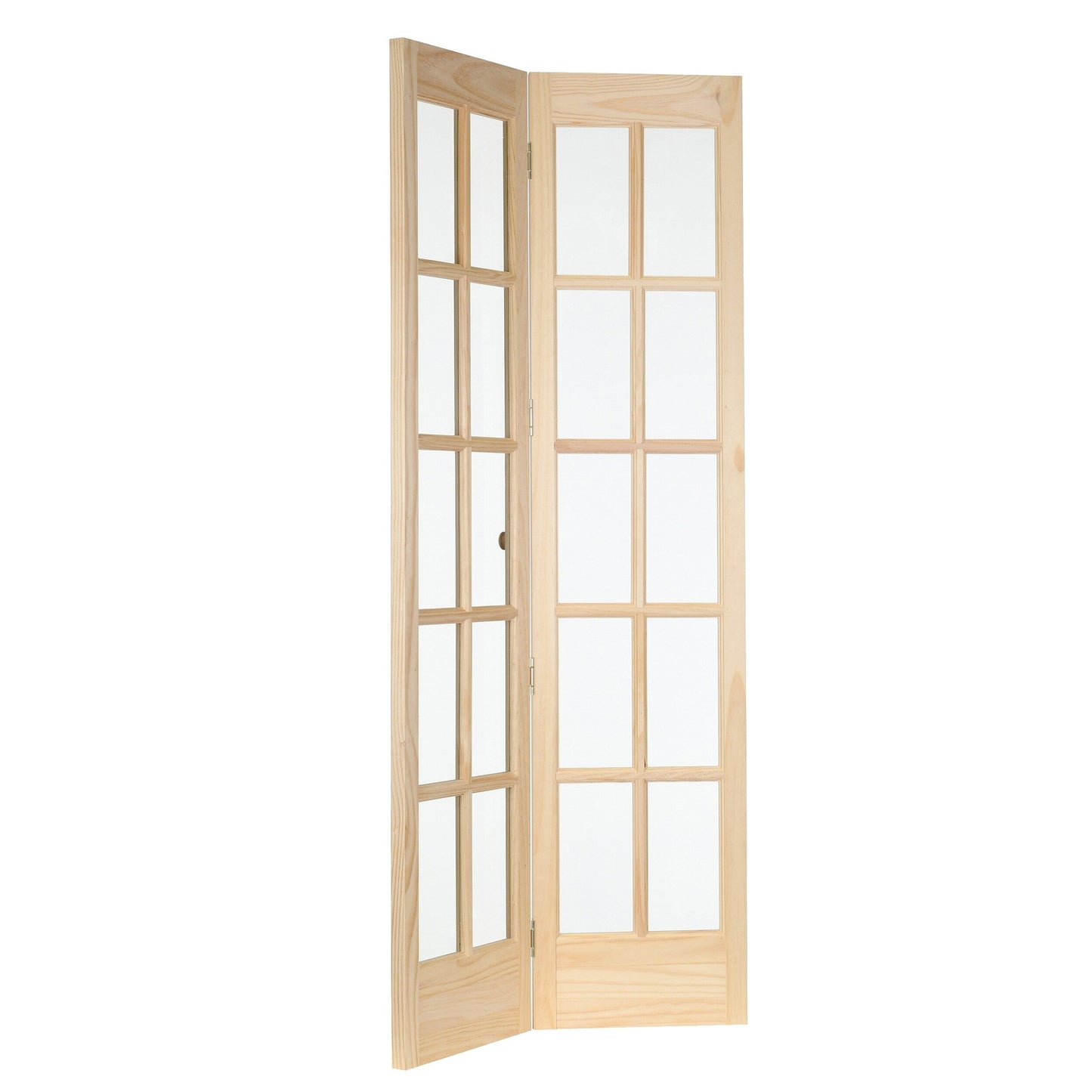 Porte pliante traditionnelle en pin brut AWC de 30 pouces avec verre divisé