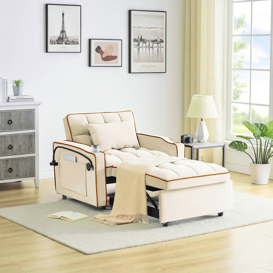 Canapé-lit convertible 3 en 1 moderne 70.86 avec dossier réglable et port de chargement USB pour le salon