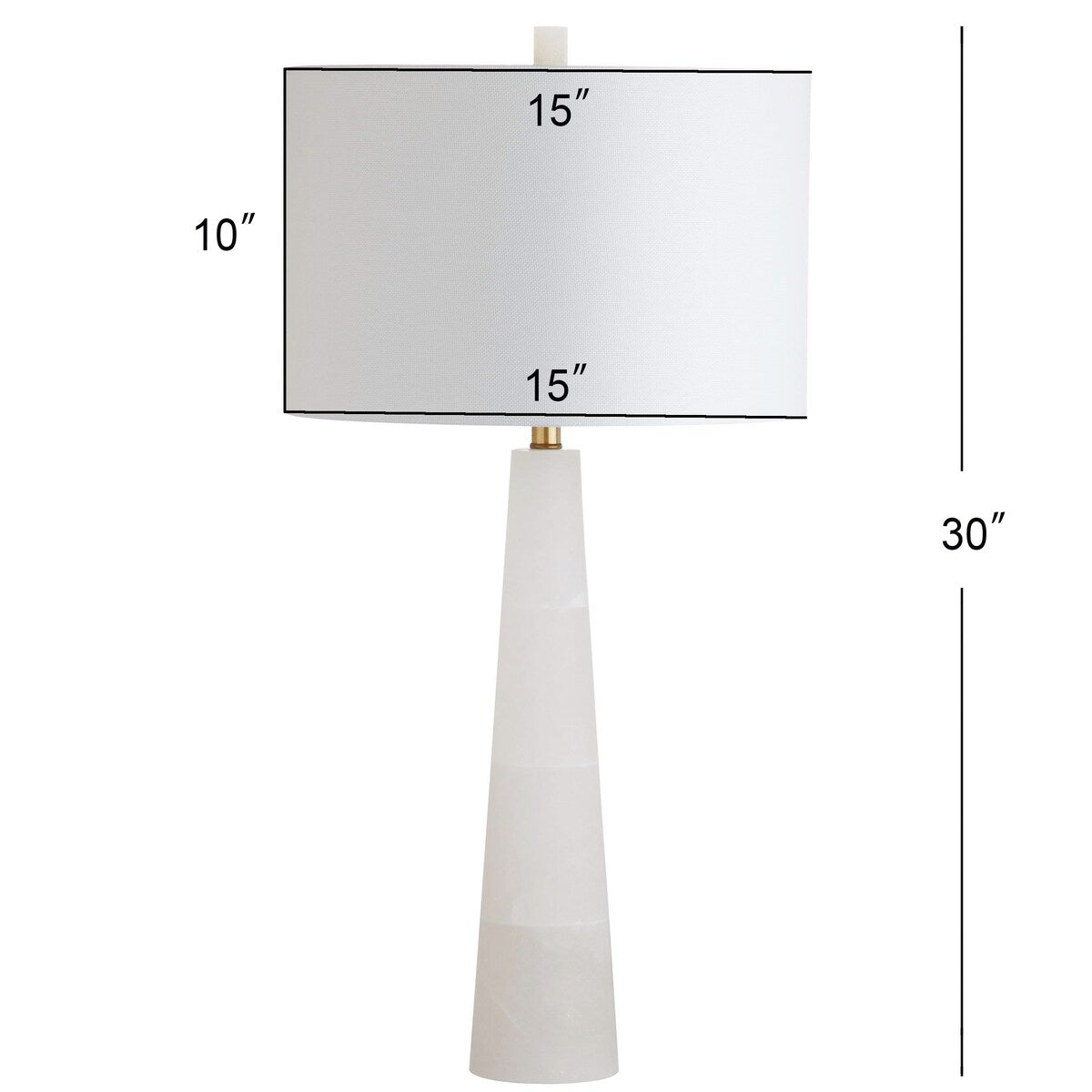 Lampe de table à DEL Giorgiana de 30 pouces en albâtre de SAFAVIEH Lighting - 15 x 15 x 30 cm - 15 L x 15 P x 30 H