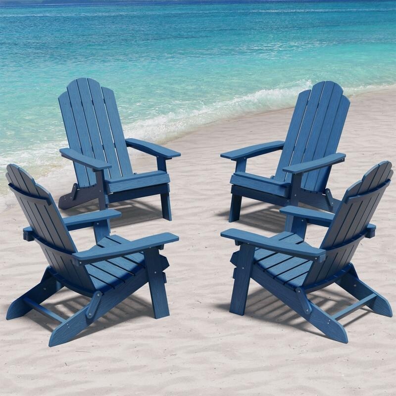 Chaises pliantes Adirondack d'extérieur Winsoon All Weather HIPS, lot de 4