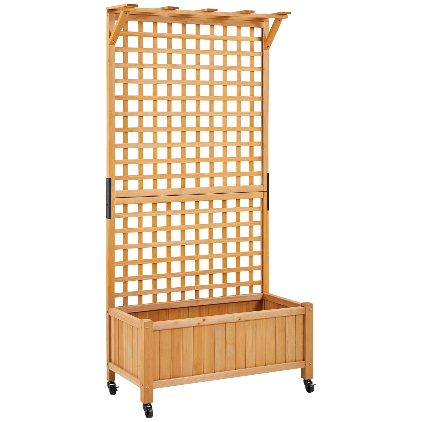 Jardinière surélevée en bois Yaheetech 72H avec treillis, jardinière autoportante pour jardin