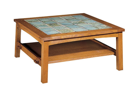 Table basse avec plateau en carrelage