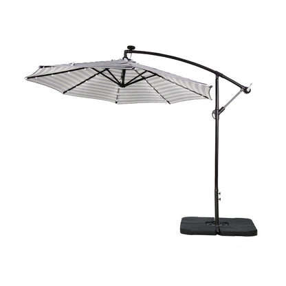 Parasol de terrasse éclairé à énergie solaire de 3 m avec pied