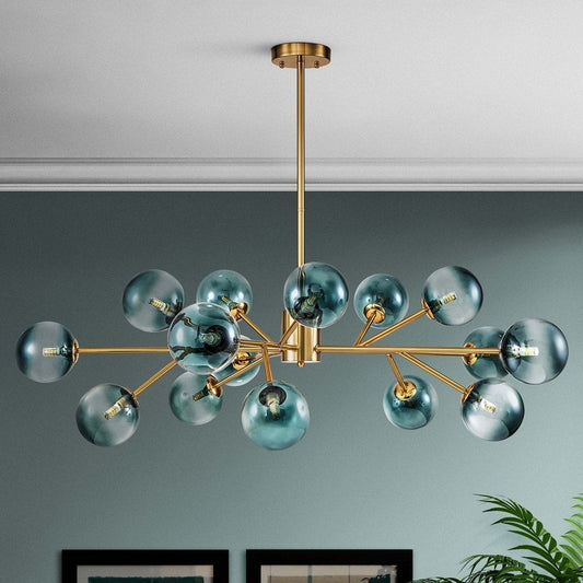 Lustre moderne à bulles Spoutnik de grande taille, noir ou doré, pour salle à manger