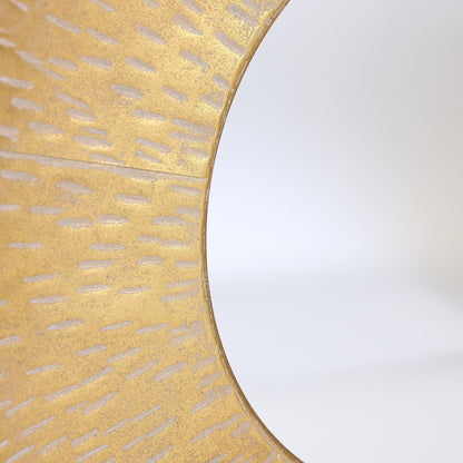 Ensemble de 3 miroirs muraux ronds en métal doré - 22,25 de diamètre x 2,36 de profondeur