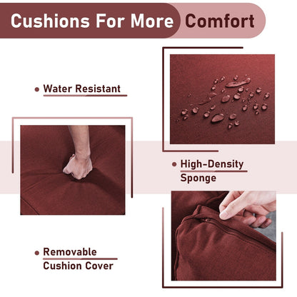 Fauteuil à bascule pivotant d'extérieur Gymojoy 3 pièces en osier avec coussin et table