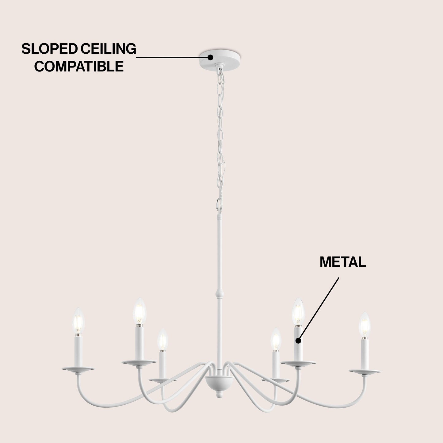 Lustre LED en fer à 6 lumières, 34,75 $, par JONATHAN Y