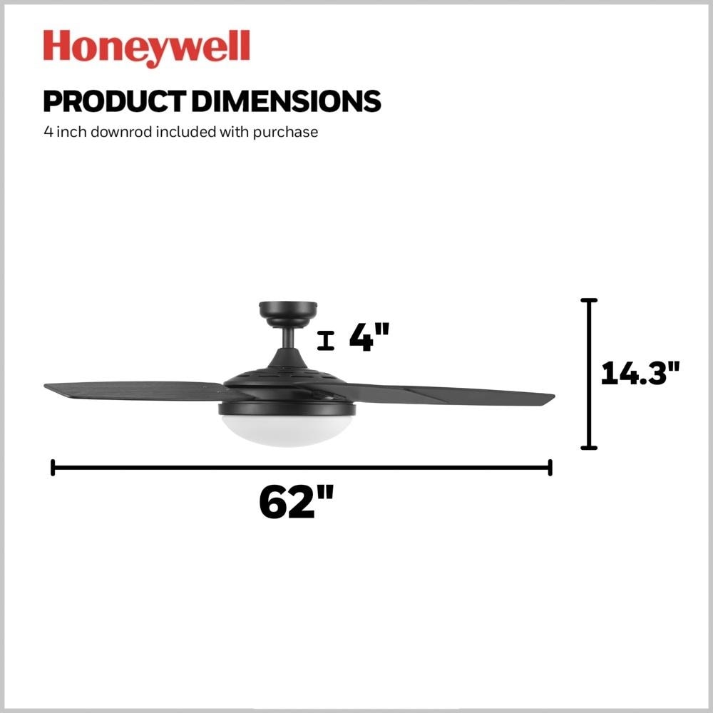 Ventilateur de plafond Honeywell Carmel 48 avec éclairage intégré et télécommande