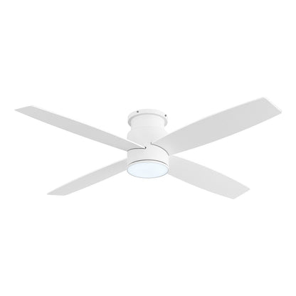 Ventilateur de plafond encastré WINGBO 44/52 pouces avec éclairage et télécommande, 4 pales réversibles