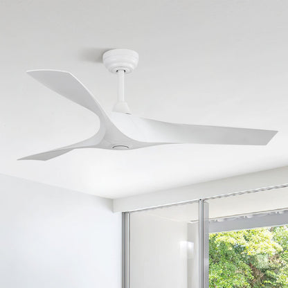 Ventilateur de plafond moderne en bois massif/ABS de 52 pouces avec télécommande (sans lumière), 6 vitesses de vent, flux d'air réversible