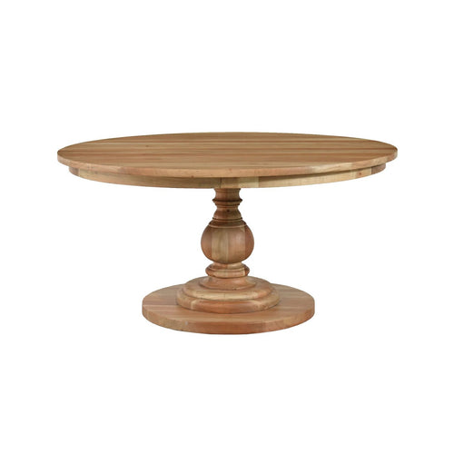 Table à manger ronde sur piédestal de 60 po - Finition bois fruitier