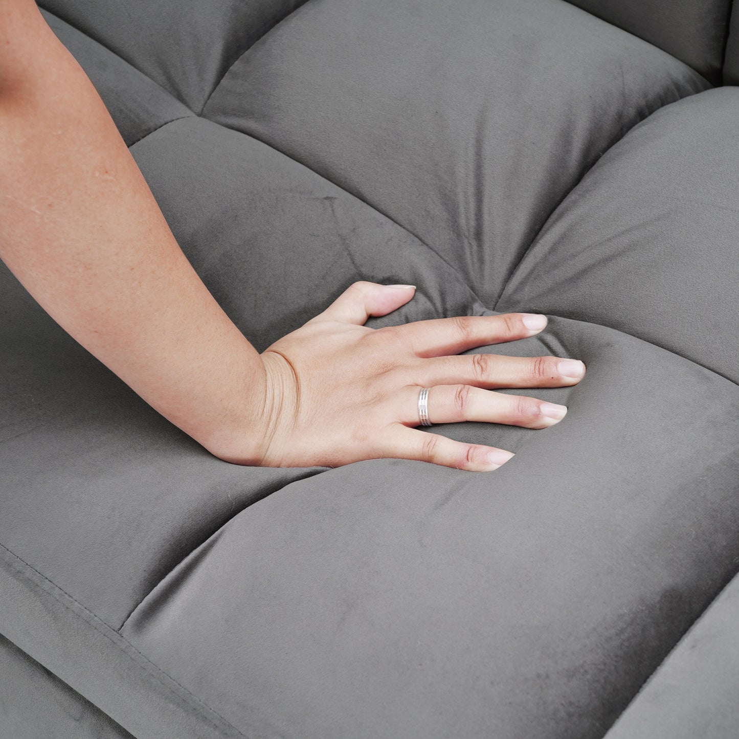 Canapé-lit convertible 3 en 1 en velours à 64,96 $ avec dossier réglable, poche de rangement et capacité de charge de 500 lb