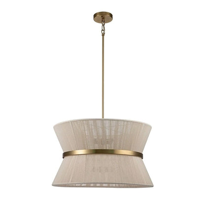 Lustre tambour bohème moderne à 8 lumières, grand format, 61 cm, en tissu tissé à la main, couleur or/noir, pour salle à manger/salon