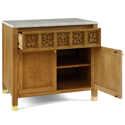 Table de chevet à deux portes Surrey Hills, plateau en pierre