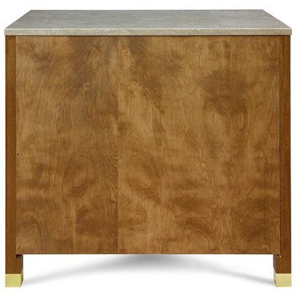 Table de chevet à deux portes Surrey Hills, plateau en pierre