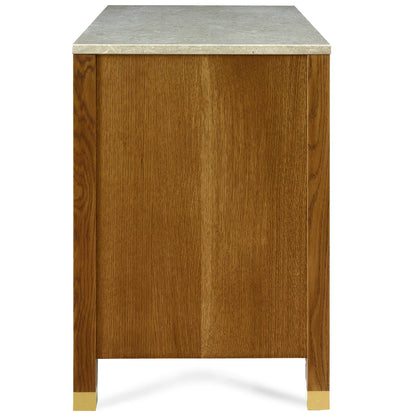 Table de chevet à deux portes Surrey Hills, plateau en pierre