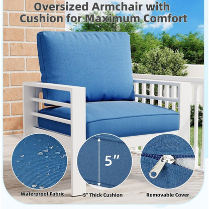 Ensemble de meubles de patio en aluminium AECOJOY 7 pièces Ensemble de conversation d'extérieur