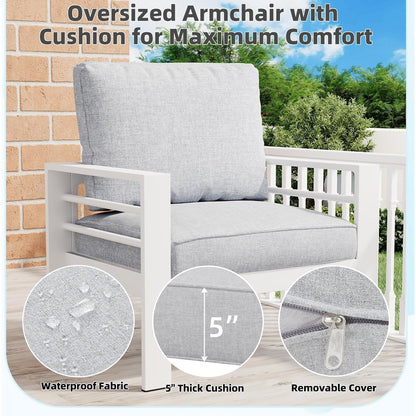 Ensemble de meubles de patio en aluminium AECOJOY 7 pièces Ensemble de conversation d'extérieur