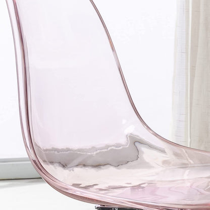 Chaise de bureau pivotante en acrylique à hauteur réglable sans accoudoirs