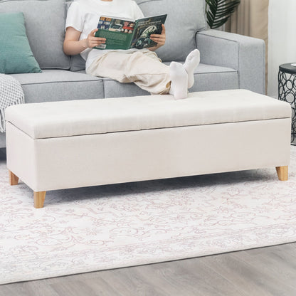 Banc ottoman de rangement en cuir reconstitué Adeco 50