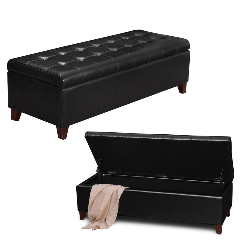 Banc ottoman de rangement en cuir reconstitué Adeco 50