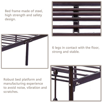 Cadre de lit plateforme en métal vintage simple Alazyhome, montage facile