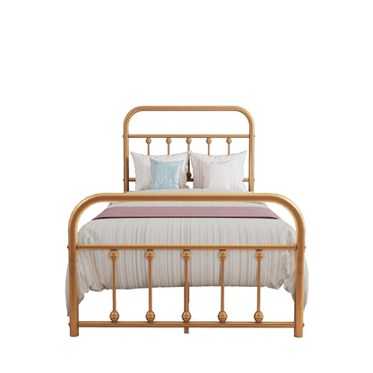 Cadre de lit plateforme en métal vintage simple Alazyhome, montage facile