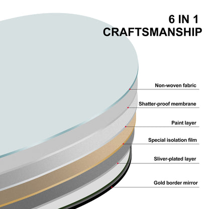 Miroir de sol en bois arqué pleine longueur, miroir mural