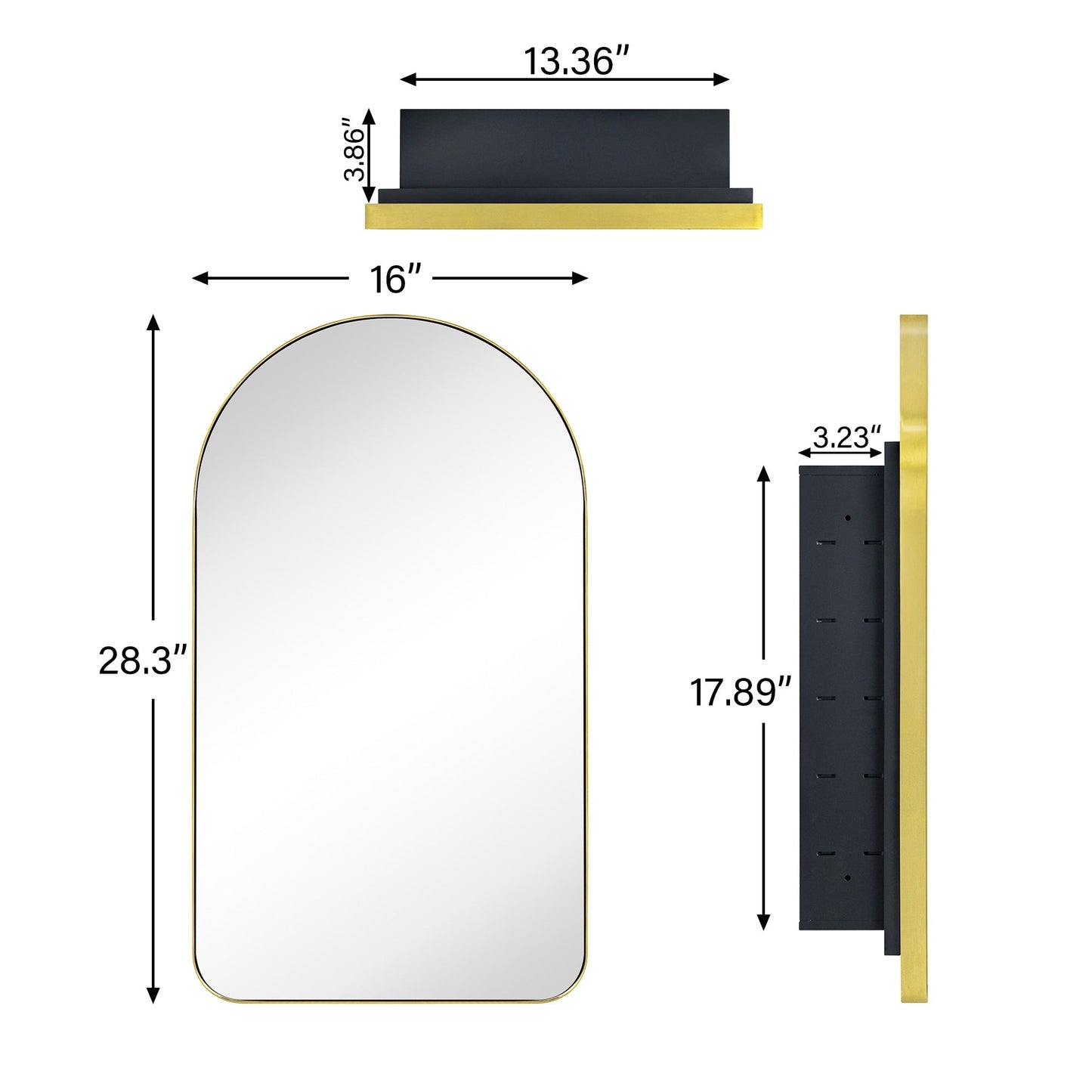 Armoire à pharmacie encastrée avec cadre TEHOME Aristes, miroir et étagères réglables