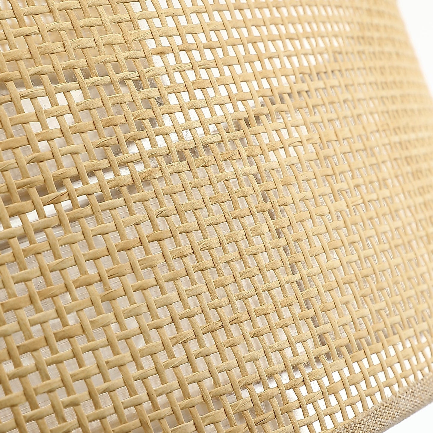 Lustre tambour côtier noir Bayou à 5 lumières avec double abat-jour en rotin - 24 po de largeur