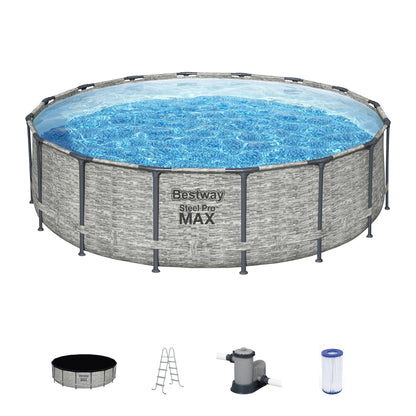 Piscine hors sol ronde Bestway Steel Pro MAX avec pompe et couverture