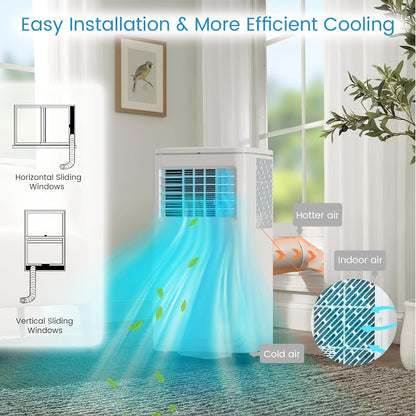 Climatiseurs portables Bossin 8 000 BTU (Ashrae), 5 000 BTU (SACC) 3 en 1 avec télécommande, refroidisseur d'air portable pour pièce silencieuse - 880 V