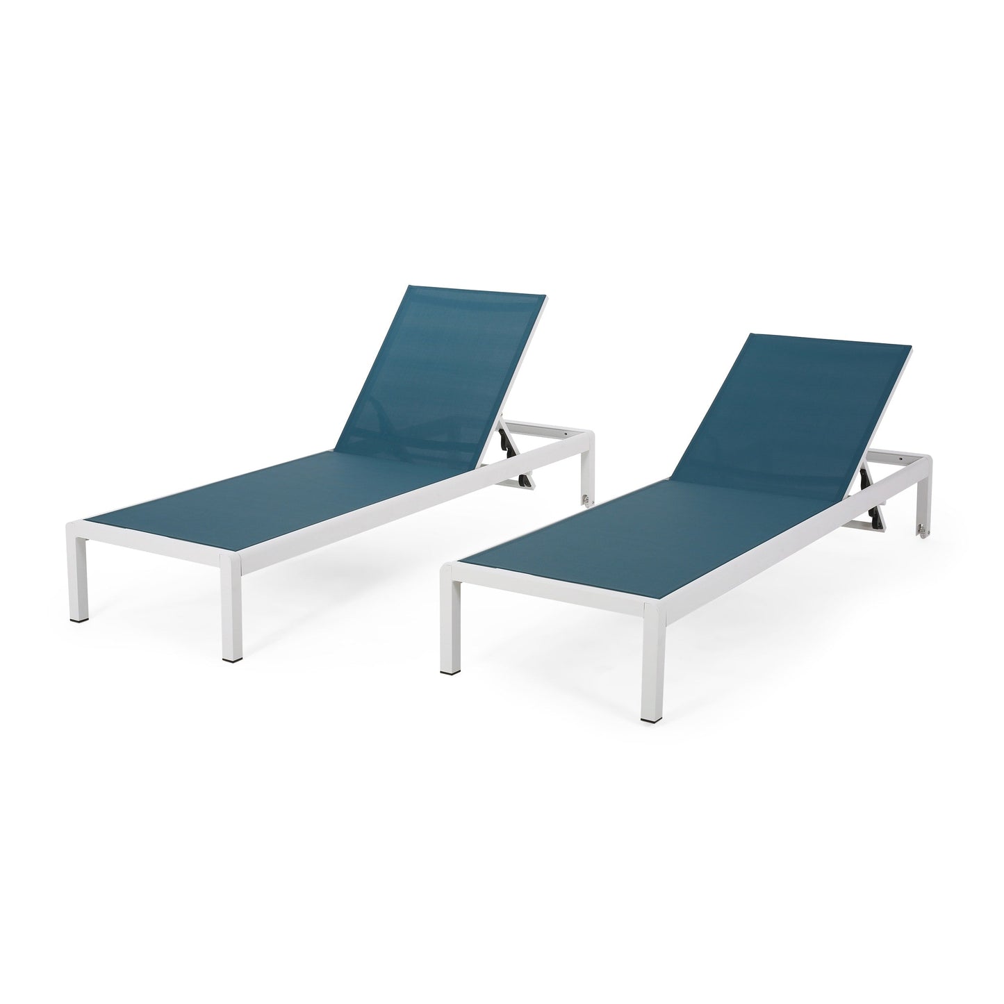 Chaise longue d'extérieur en aluminium Cape Coral (lot de 2) par Christopher Knight Home - 77,56 po x 25,20 po x 11,80 po