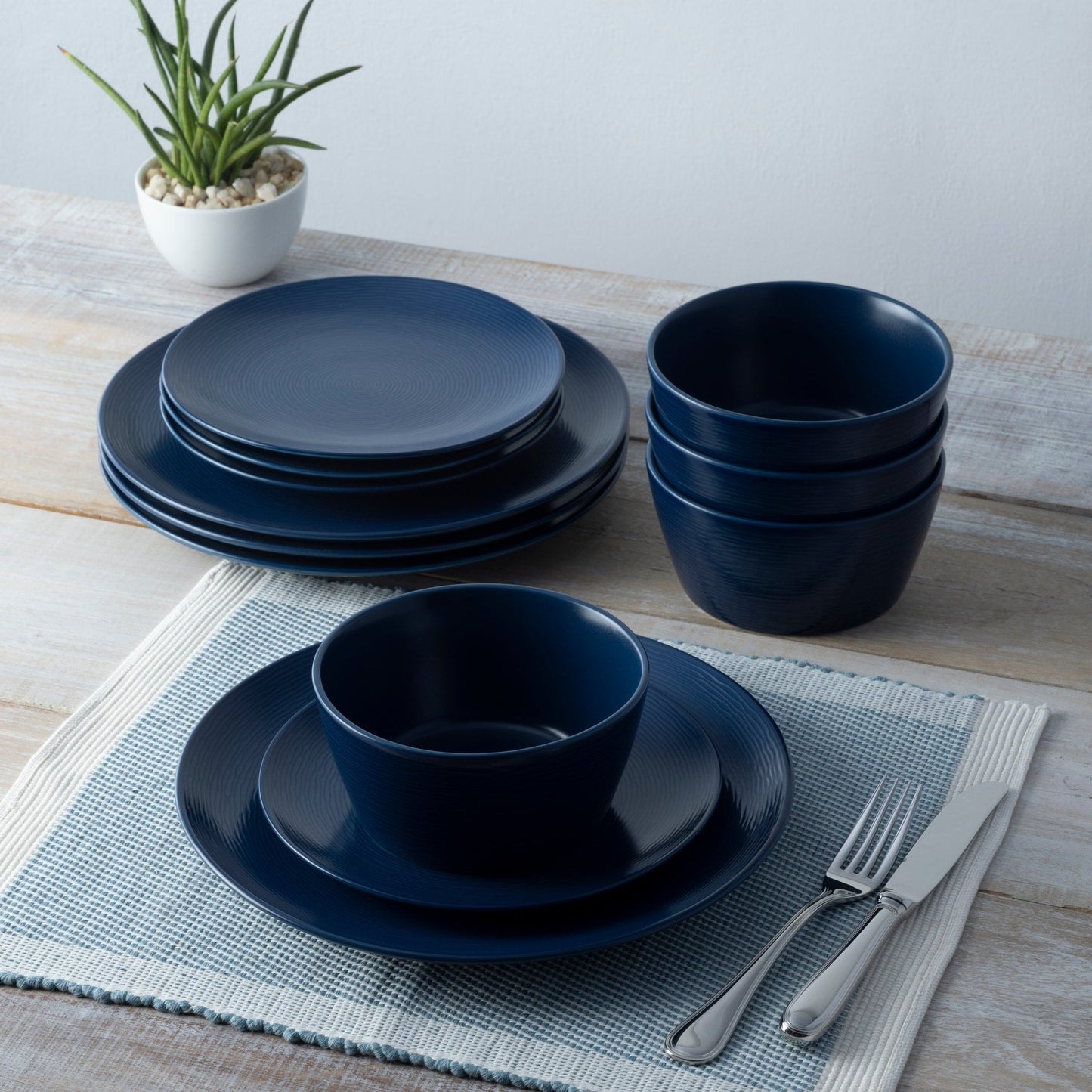 Service de table Noritake Colorscapes Swirl 12 pièces, coupe, service pour 4 personnes