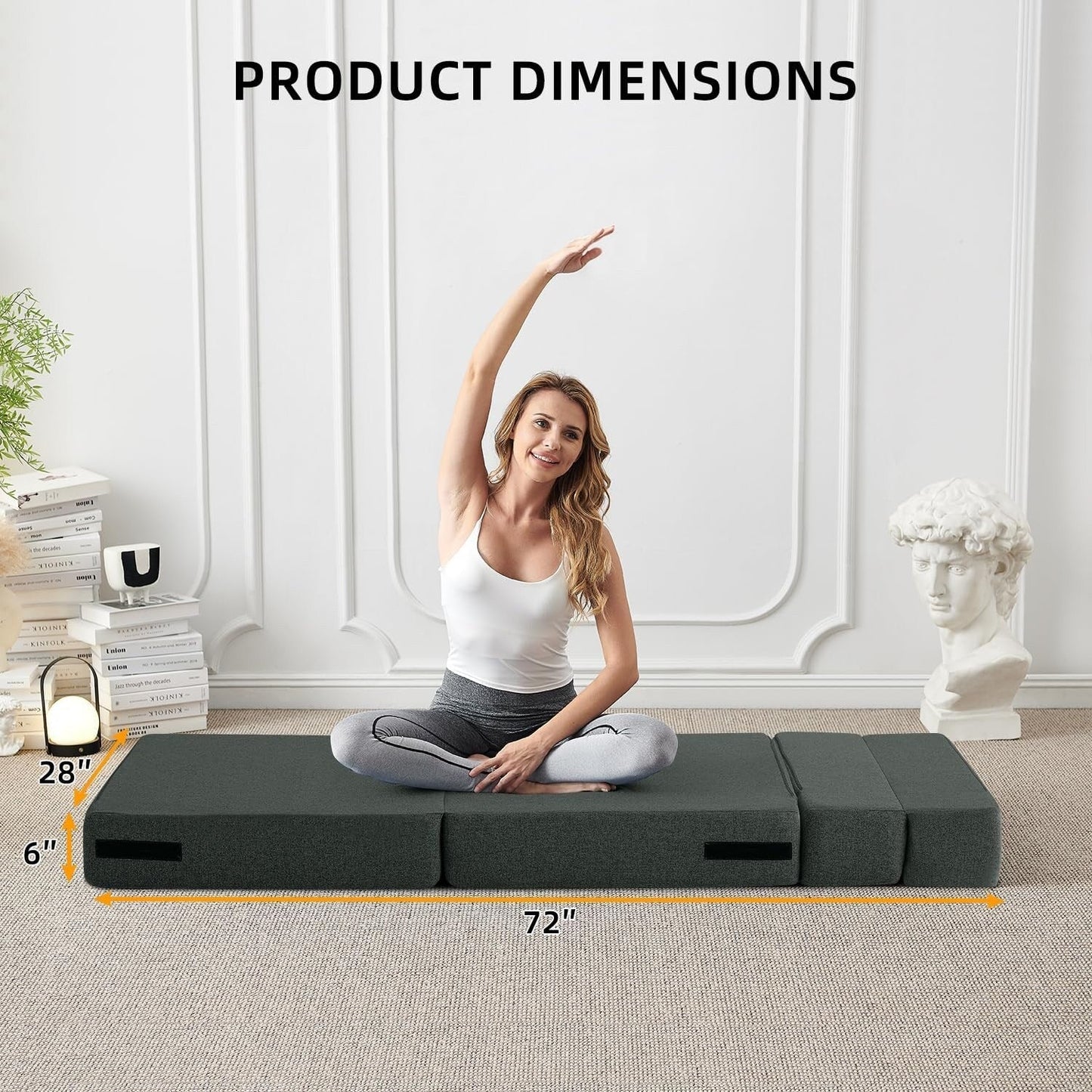 Canapé-lit convertible pliant - Fauteuil-lit moderne en lin avec oreiller et matelas pliable pour salon/dortoir/chambre d'amis