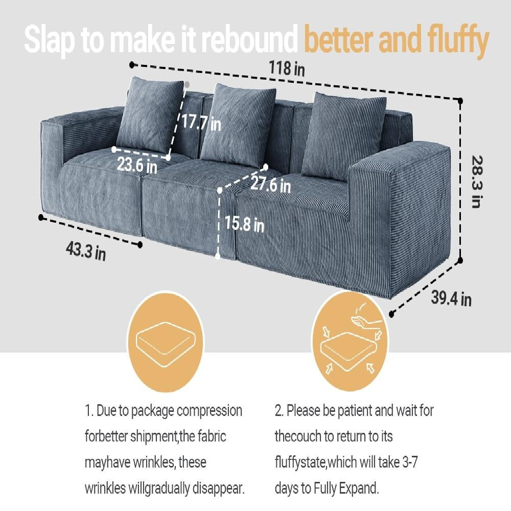 Canapé convertible en bloc de tofu