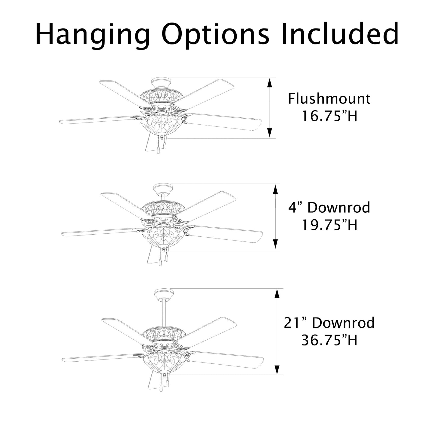 Ventilateur de plafond Magna Carta de style Tiffany Copper Grove Guasipati de 52 pouces - 52L x 52W x 16,5