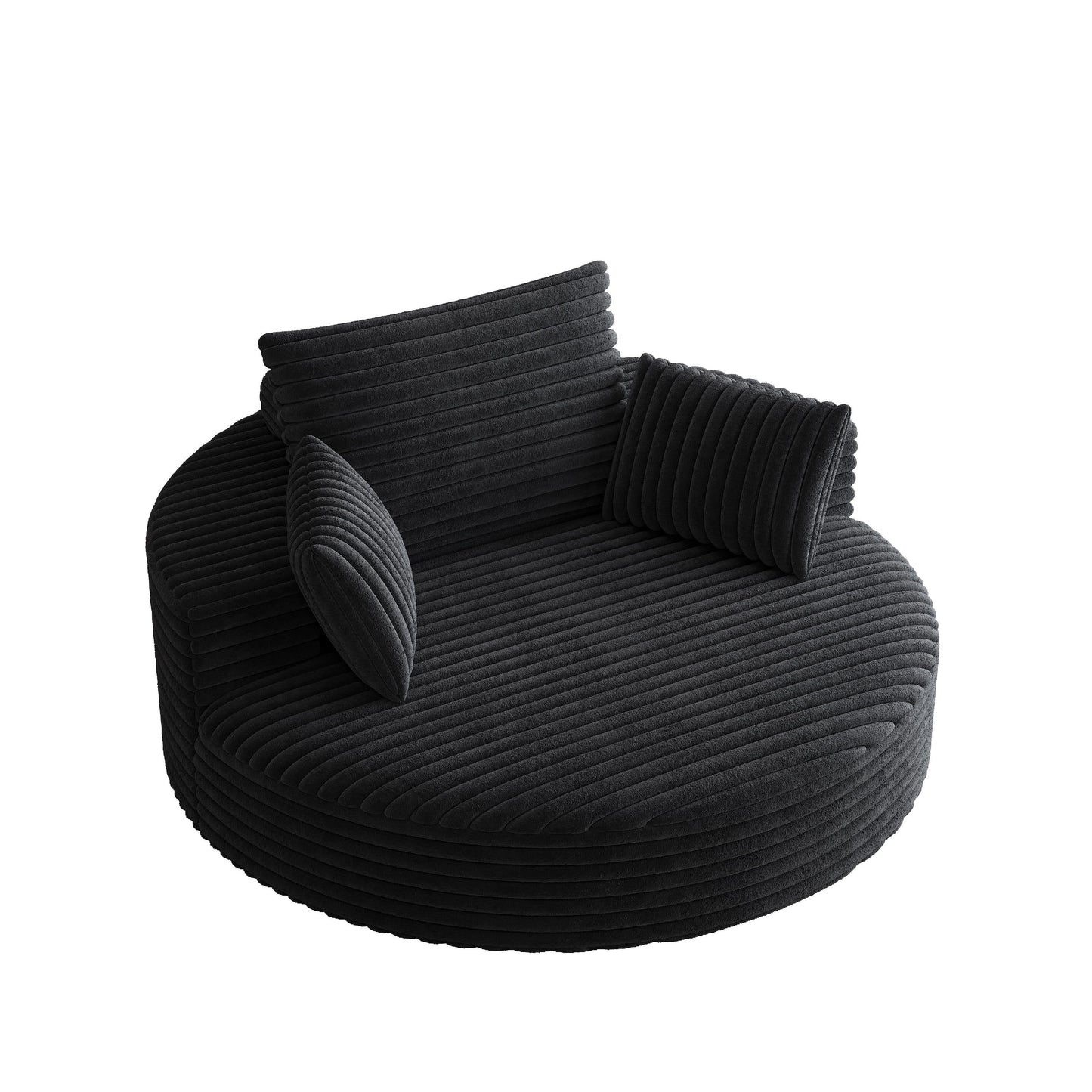 Chaise pivotante simple en velours côtelé et mousse chenille