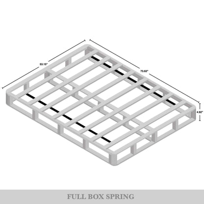 Sommier à ressorts en bois massif CraftPorch de 5 pouces avec lattes en bois et revêtement en lin gris chaud