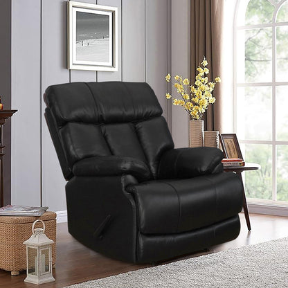 Fauteuil inclinable manuel extensible avec repose-pieds en cuir véritable marron de qualité supérieure Davin