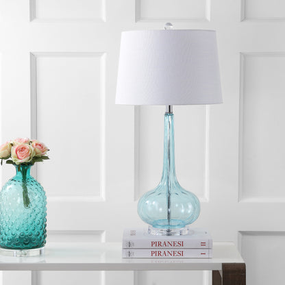 Lampe de table à LED Diamante 28,5 en verre, forme goutte d'eau, rose (lot de 2) par JONATHAN Y