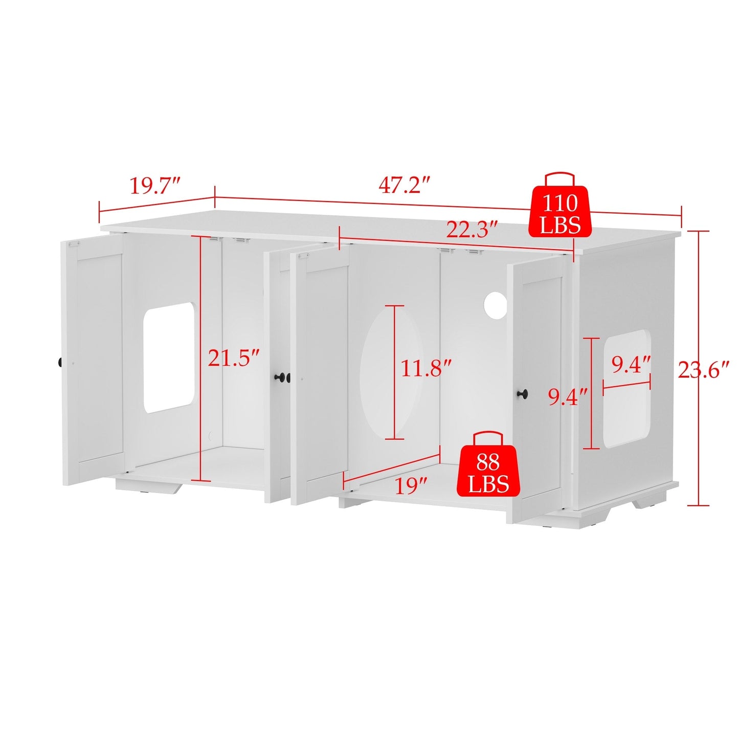 Meuble de dissimulation pour bac à litière pour chat et toilettes privées pour animaux de compagnie