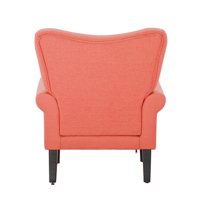 Fauteuil d'appoint moderne Erommy, fauteuil à dossier haut, canapé simple en tissu rembourré avec pieds en bois pour le salon