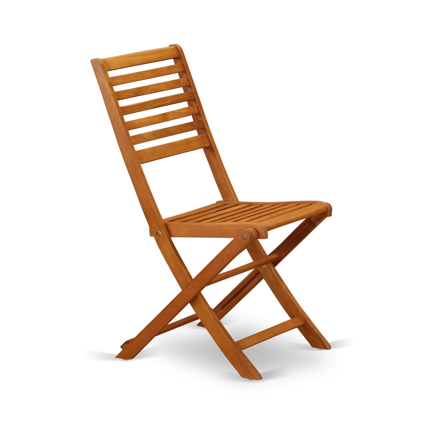 L'ensemble de bistrot d'extérieur East West Furniture comprend une table basse ronde en bois et 2 chaises pliantes, huile naturelle