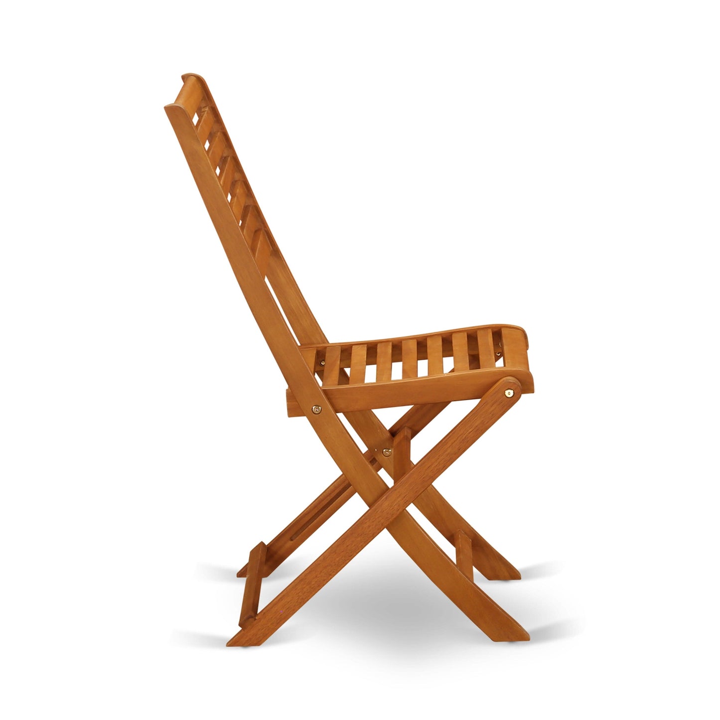 L'ensemble de bistrot d'extérieur East West Furniture comprend une table basse ronde en bois et 2 chaises pliantes, huile naturelle