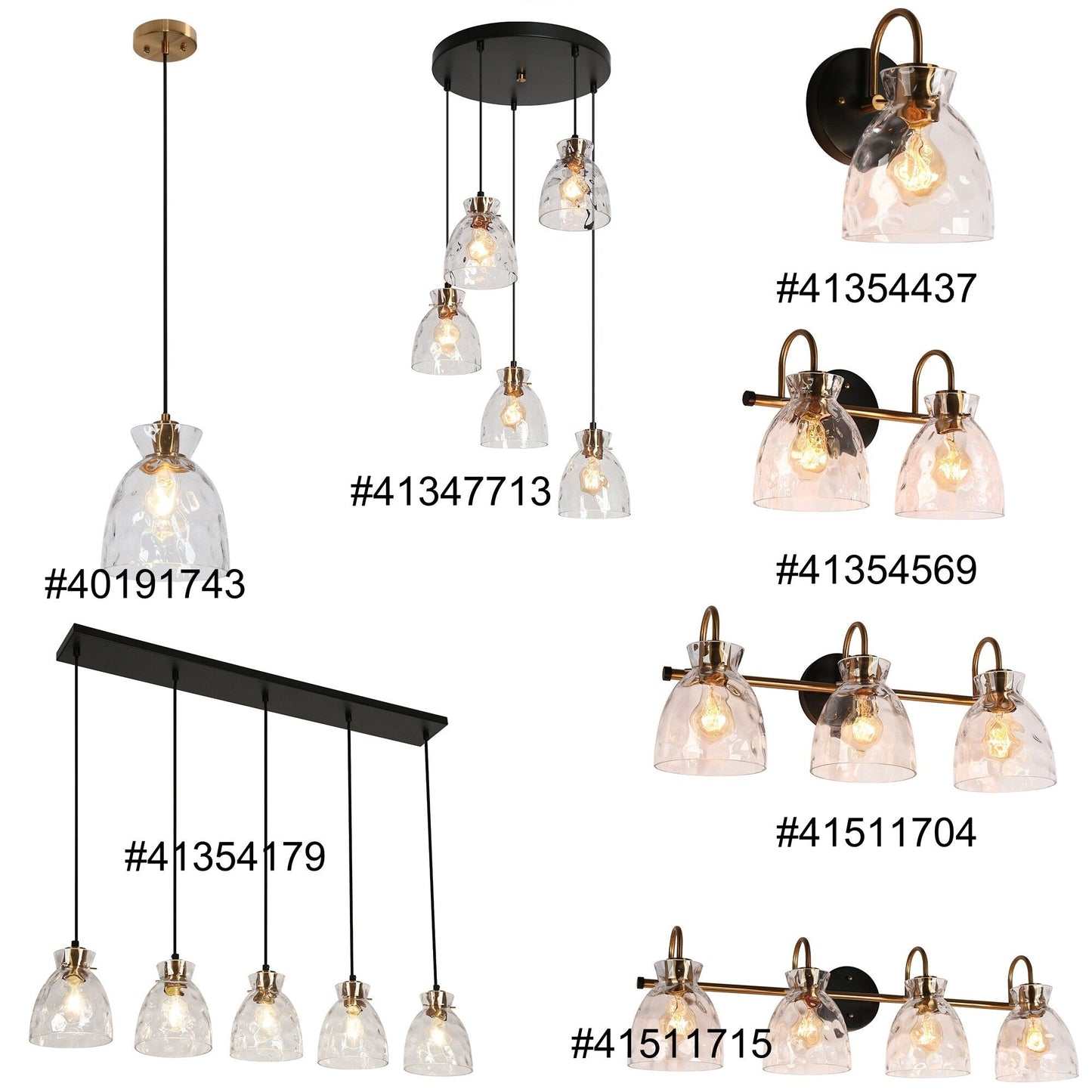 Suspension moderne du milieu du siècle Elisie à 1 ampoule en verre martelé avec dôme en cascade pour cuisine, îlot de cuisine, salle à manger