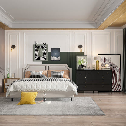 Commode double à 10 tiroirs pour chambre à coucher, commode blanche, grand espace de rangement