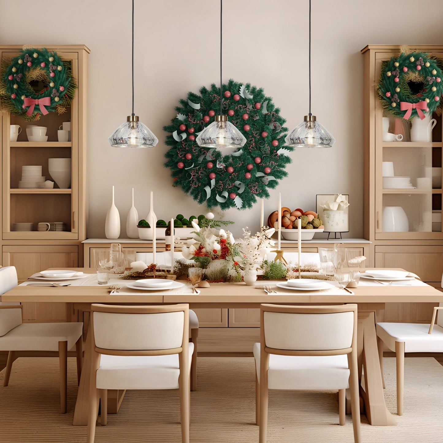 Suspension Flyn Modern à 1 ampoule en verre mercure pour îlot de cuisine