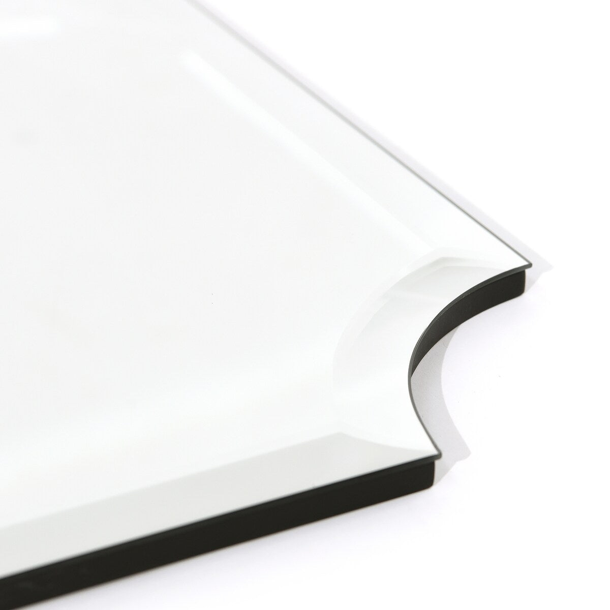 Miroir mural biseauté festonné rectangulaire sans cadre, pour salle de bain, coiffeuse, chambre à coucher, 1 bord biseauté - Transparent